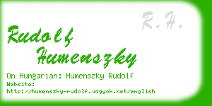 rudolf humenszky business card